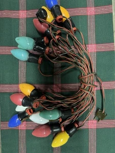 Vintage Set Of Glass C7 Christmas Lights Tested Working - Picture 1 of 4
