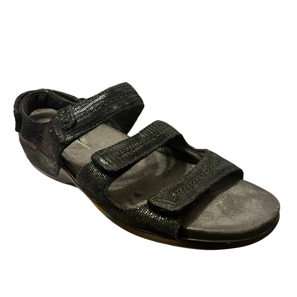 Сандалии Aravon от New Balance черные кожаные 10D регулируемая комфортная обувь для ходьбы - Изображение 1 из 4