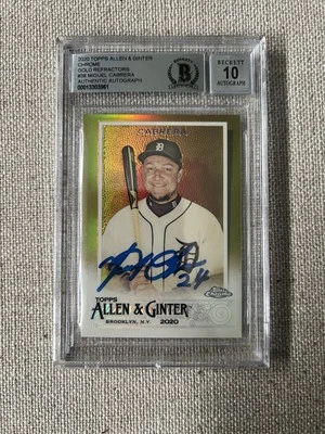 2020 Topps Allen & Ginter Chrome Miguel Cabrera Gold /50 Auto Signed BCG - Image 1 of 2