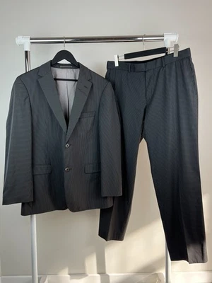 HUGO BOSS Men’s Grey Striped Wool Blend Suit 2-Piece Size EU 52R US 42R - Image 1 of 4