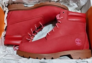 *NUEVO EN CAJA EDICIÓN LIMITADA* Timberland Linden Woods con botas [ROJO OSCURO] para mujer 8 EE. UU. - Imagen 1 de 10