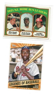 HANK AARON 1972 Topps #90 NL Home Run Leaders w/STARGELL & 2021 TOPPS LEGENDS #7 - Picture 1 of 1