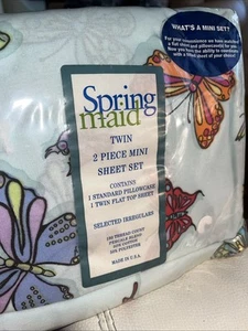SELTEN VTG NOS Springmaid ZWILLING 2-TEILIGES MINIBLATT-SET KÜHNE SCHMETTERLINGE HERGESTELLT IN DEN USA - Bild 1 von 10