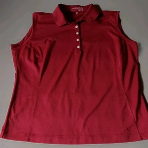 Nike Golfshirt Damen XXL Damen Burgund Oberteil Fit Dry Ärmellos Golf Knopf - Bild 1 von 7