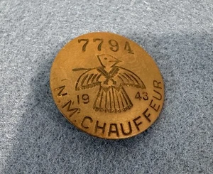 1943 NEW MEXICO CHAUFFEUR DRIVERS BADGE PIN IDENTIFICATION #7794 Rare Find - Picture 1 of 8