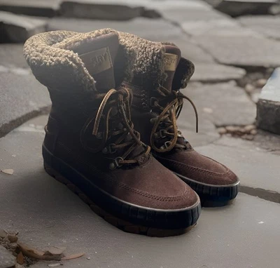 Botas de invierno Sperry Torrent para mujer marrón oscuro con cordones talla 7,5 STS87756 Foto 1 de 4