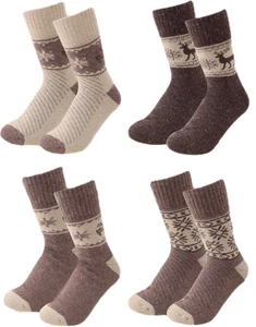 1/2/3 Paar Alpaka Norweger Socken Angora Hirsch Sterne Strümpfe  Damen Herren - Bild 1 von 9