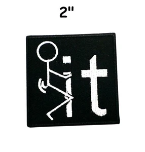 FUCK-IT MAN EMBROIDERED PATCH Hook and Loop Emblem Badge Funny Applique - Picture 1 of 19