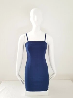 Vestido Forever 21 Mujer Medio Azul Tejido Bodycon Cami Elástico Foto 1 de 4