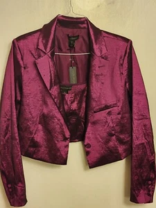 House of Harlow 1960 veste en satin et haut (ensemble) neuf avec étiquettes, lg, magnifique ! - Photo 1/6