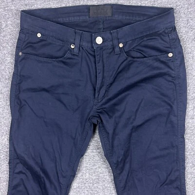 Pantalones chinos ajustados elásticos Acne Studios Max azul satinado para hombre 30x32 Foto 1 de 4