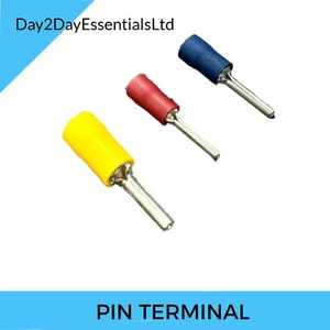 Pin Terminal Electrical Insulated Splice Crimp Connector Wiring Red Yellow Blue - Picture 1 of 4