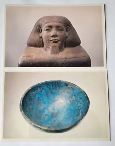 PAR DE PIEZAS ARTEFACTO EGIPCIO BUSTO MAYORDOMO SENWESERET-SENBEFNY CUENCO DE LOZA ANTIGUO - Imagen 1 de 2