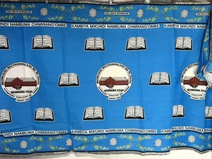Mapeto Whitex Fabric Malawi 2+ Yards African Block Fabric Christian Remnant - Picture 1 of 6
