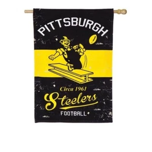 Pittsburgh Steelers Vintage 28" x 44" House Flag – Retro NFL Banner - Picture 1 of 1