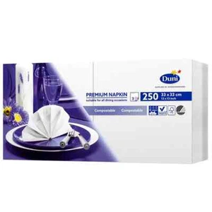Duni Premium 33cm 3-Ply White Paper Napkins Pack of 250 - Picture 1 of 1