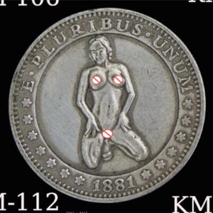 1881 Hobo Nickels sexy Mädchen nackte Frau Hobby Sammlerstück Karft Kunst Münze Mann - Bild 1 von 3
