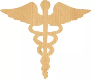 Caduceus 2 Laser Cut Out Holzform Bastelbedarf - Holzhandwerk Ausschnitt - Bild 1 von 1