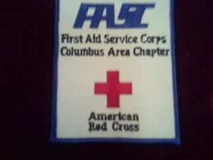 NAGELNEU!! Vintage "Amerikanisches Rotes Kreuz" FIRST AID SERVICE CORPS, COLUMBUS Patch - Bild 1 von 1