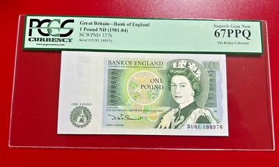 1981-84 GREAT BRITAIN BANK OF ENGLAND ONE POUND PCGS 67PPQ SUPERB GEM NEW - Image 1 of 2