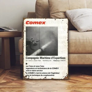 Vintage Comex Taucherhelm Tiefseetaucher Werbeschild - Bild 1 von 3