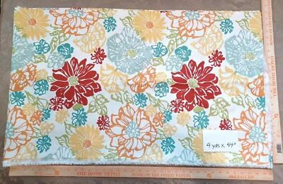 Richloom Colorful Floral Duck Canvas Decor Home Fabric Cotton Pc 4 Yards x 44" - Image 1 of 4