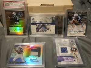 Johnny Unitas Autogrammkarten Lot (2 gegradet) plus 2 Spiele gebraucht, REDUZIERT - Bild 1 von 11