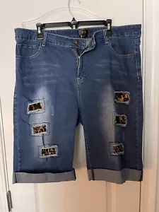 L&B Hi Rise Leopard Patch Shorts - Picture 1 of 5