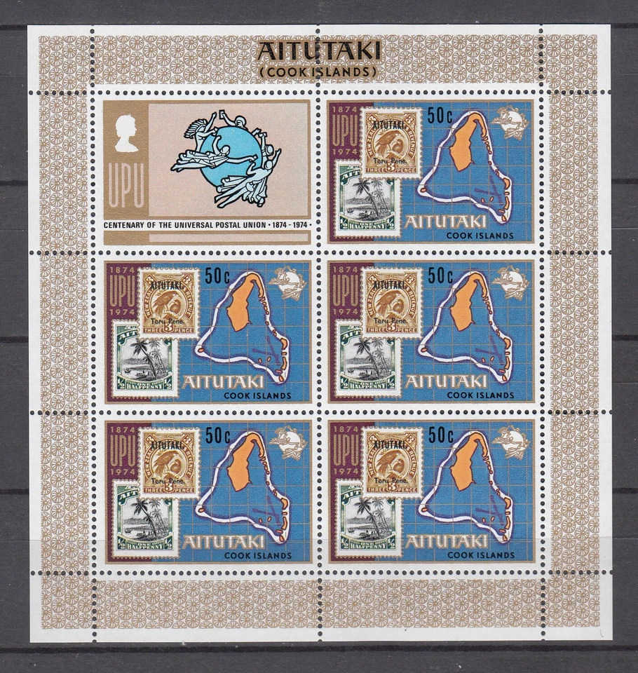 3. Aitutaki Cook Islands 1974 - 100th Anniversary of the Universal Postal Union - Image 1 of 1