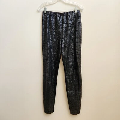Catherine Malandrino Pants Women Size 10 Black Faux Leather Skinny Pants Pull On - Image 1 of 4