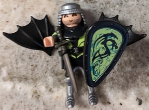 PLAYMOBIL Figures Series 1 5203 v11 Black Dragon Knight w/ Shield and Sword - Picture 1 of 2
