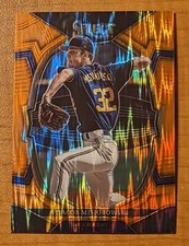 Jacob Misiorowski 2023 Panini Select Concourse Orange Flash Prizm #28 Brewers