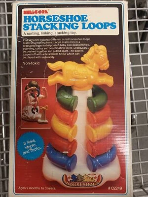 1985 Shelcore Horseshoe Loops Infant Soft Blocks Round Stacking Age 9m - 3 - Image 1 of 2