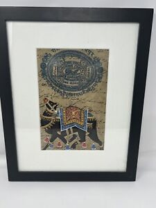 Original Framed Painting Jaipur Government Court Fee Stamp Paper Rajasthan India
