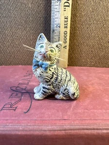 Antique Cat Kitten Figurine Doll House Miniature Real Whiskers Germany - Picture 1 of 7