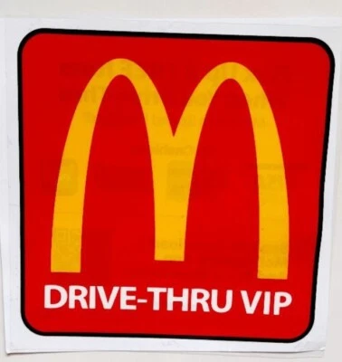 MCDONALDS VIP Drive Thru Privileges CAR STICKER Internal MALAYSIA 2020 NEW Red - Image 1 of 4