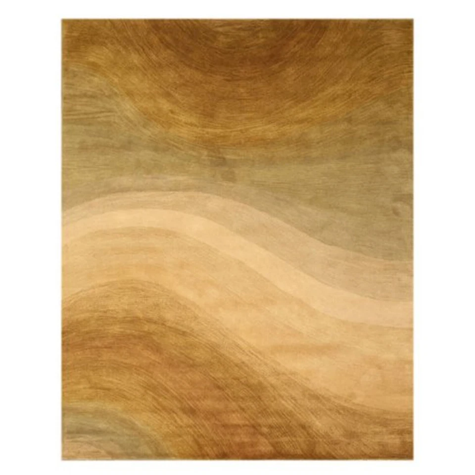Hand-tufted Wool Gold Contemporary Abstract Morono Rug Foto 1 de 1