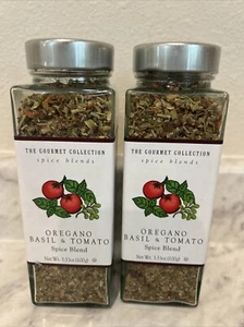Lot of 2 The Gourmet Collection Spice Blends OREGANO, BASIL & TOMATO 3.53oz - Picture 1 of 3