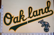 2 RARE OFFICIAL OAKLAND ATHLETICS MLB BASEBALL JERSEY CREST split PATCH SET