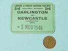 1946 3rd Class Season Ticket LNER K.D. Holburn Darlington Newcastle £3.19.6 #RF
