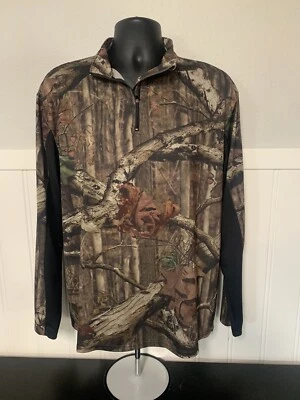 MOSSY OAK - Breakup Infinity Long Sleeve pull over shirt w/zip collar Camo print - Image 1 of 2