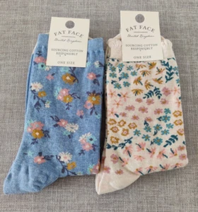BNWT FAT FACE 2 x Ladies Floral Socks One Size (UK 4-7) - Picture 1 of 2