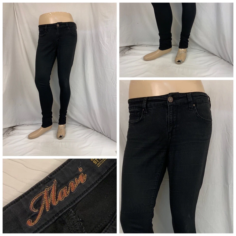 Mavi Jeans Sz 28 Alexa Black Cotton Poly Mid-Rise Super Skinny YGI O1-100 - Image 1 of 4