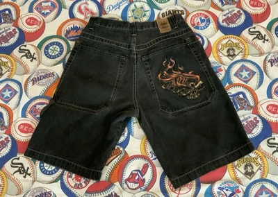Pantalones Cortos Jean JNCO De Colección Calavera Llama Talla 30 Negro Denim Patinador Doble Bolsillo Profundo Foto 1 de 4