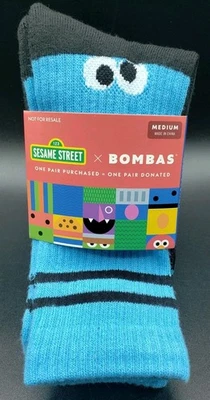 Meias de panturrilha unissex adulto Bombas Sesame Street "COOKIE MONSTER" 2019 tamanho "M" novas - Imagem 1 de 4