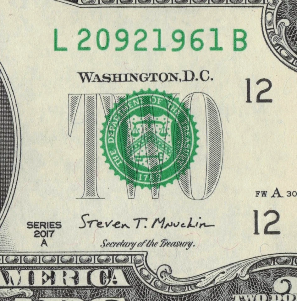 2017A San Francisco 1961 Year Note Two Dollar Bill 2017A L20921961B CU - Image 1 of 4