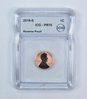 2018-S Lincoln Shield Cent Reverse Proof PR70 ICG *3719 - Image 1 of 4