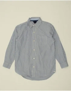 GAP Boys Shirt 10-11 Years Blue Striped Cotton AX12 - Picture 1 of 3