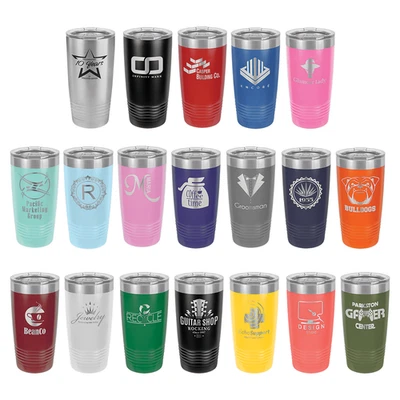 AWARENESS VINYL / POLAR CAMEL Personalized 20oz Tumbler with Lid, Laser Engraved Cup, Customized Name / Logo