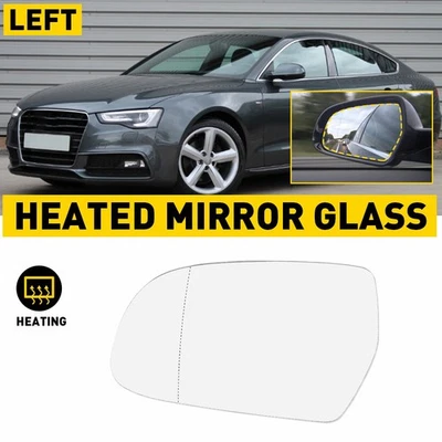 Luz de vidro espelhada lateral LH com apoio aquecido para 2011-2016 Audi A4 A5 Quattro EUA - Imagem 1 de 4